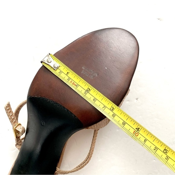 BALENCIAGA Custom Originals Tan Ankle Strap Open-toe Heels Sandals Size 8 AA - Picture 14 of 15